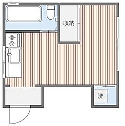 JR総武線 東中野駅 徒歩9分の賃貸マンション 5階ワンルームの間取り