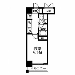 東京メトロ有楽町線 月島駅 徒歩5分の賃貸マンション 8階1Kの間取り