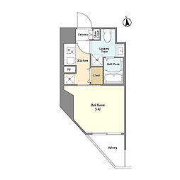 コンフォリア・リヴ川崎南幸町 10階1Kの間取り