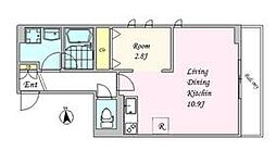 小田急小田原線 下北沢駅 徒歩6分の賃貸マンション 2階1LDKの間取り