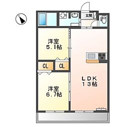 間取図画像 2LDK