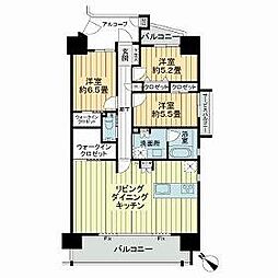 JR東海道本線 三河安城駅 徒歩9分の賃貸マンション 9階3LDKの間取り