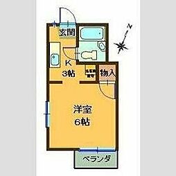 JR飯田線 下地駅 徒歩10分の賃貸アパート 2階1Kの間取り