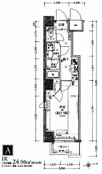 横浜市営地下鉄ブルーライン 三ツ沢上町駅 徒歩5分の賃貸マンション 4階1Kの間取り
