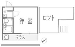 東京メトロ有楽町線 地下鉄成増駅 徒歩7分の賃貸アパート 1階ワンルームの間取り