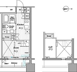 JR総武線 錦糸町駅 徒歩8分の賃貸マンション 2階ワンルームの間取り