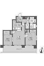 都営大江戸線 両国駅 徒歩2分の賃貸マンション 8階2LDKの間取り