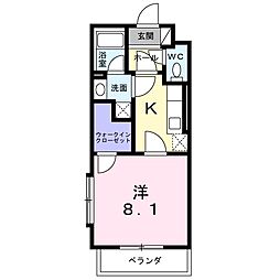 名鉄三河線 吉浜駅 徒歩23分の賃貸マンション 3階1Kの間取り