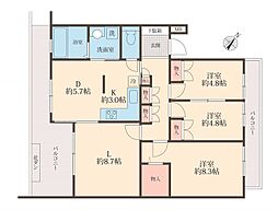 京王線 南平駅 徒歩4分の賃貸マンション 1階3LDKの間取り