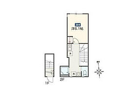 西武新宿線 小平駅 徒歩5分の賃貸アパート 2階1Kの間取り