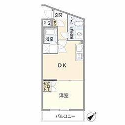 東急世田谷線 三軒茶屋駅 徒歩10分の賃貸マンション 1階1DKの間取り