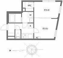 東京メトロ丸ノ内線 四谷三丁目駅 徒歩8分の賃貸マンション 4階2Kの間取り