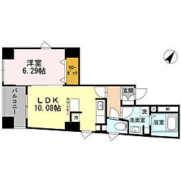 京急本線 新馬場駅 徒歩6分の賃貸マンション 3階1LDKの間取り