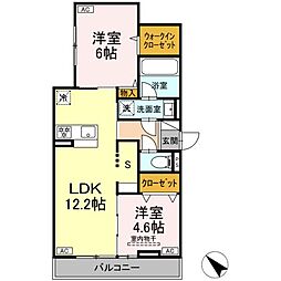 京成金町線 京成金町駅 徒歩14分の賃貸アパート 3階2LDKの間取り