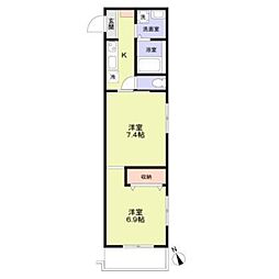 東京メトロ副都心線 雑司が谷駅 徒歩3分の賃貸マンション 3階2Kの間取り