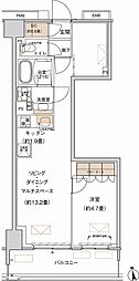 JR京浜東北・根岸線 大森駅 徒歩12分の賃貸マンション 3階1LDKの間取り