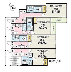 カフーティーダ和光市 3階1Kの間取り