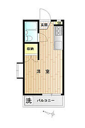 京王線 八幡山駅 徒歩10分の賃貸アパート 1階ワンルームの間取り