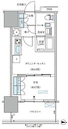 都営新宿線 西大島駅 徒歩4分の賃貸マンション 4階1DKの間取り