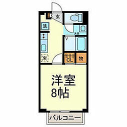 名鉄三河線 三河八橋駅 徒歩6分の賃貸アパート 1階1Kの間取り