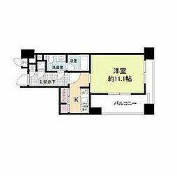 レジディア江坂 ワンルームの間取図画像