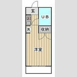 ステーションヴィラ鶴ヶ島 ワンルームの間取図画像