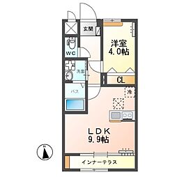 ラウレア 1LDKの間取図画像