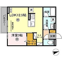 D-room姫子 1LDKの間取図画像
