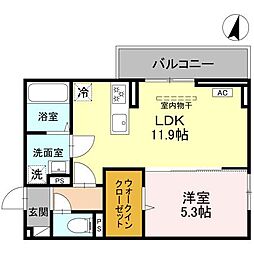SOPHIA II A 1LDKの間取図画像