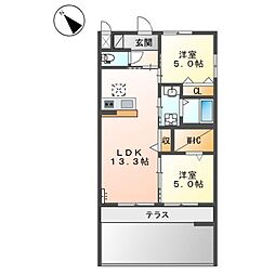 仮称)泉大津市千原町新築アパート 2LDKの間取図画像