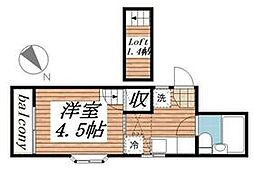 ファーストドリーム 1Kの間取図画像
