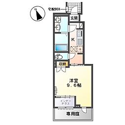 川口市大字安行領根岸 アパート新築工事 1Kの間取図画像