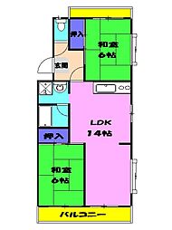 フィエール本郷 3階2LDKの間取り