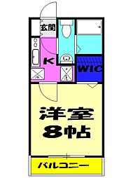 リブリ・薬園台 1階1Kの間取り