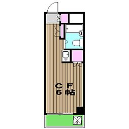エトワール三鷹第三 2階ワンルームの間取り
