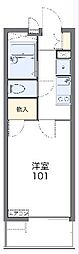 レオパレスカリス 1Kの間取図画像