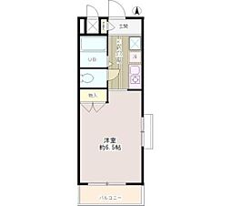 ラ・テラスＫ 3階ワンルームの間取り