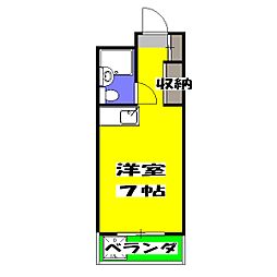 JR中央線 阿佐ケ谷駅 徒歩7分の賃貸マンション 2階ワンルームの間取り