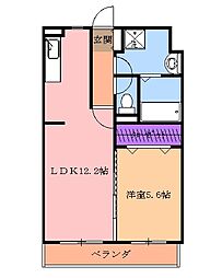 フォレストステージII 3階1LDKの間取り