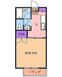 グリーンハイツ三澤PART5 1Kの間取図画像