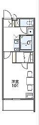レオパレスライジングサン 2階1Kの間取り