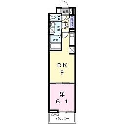 エスポワール・東雪谷 1LDKの間取図画像