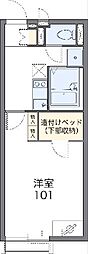 レオネクストリッフェル 1Kの間取図画像