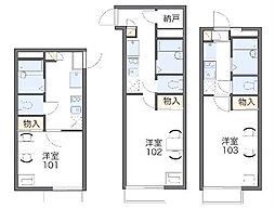 レオパレス峰岡 1Kの間取図画像