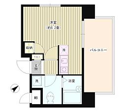 パークホームズ文京千石ステーションアリー 7階ワンルームの間取り