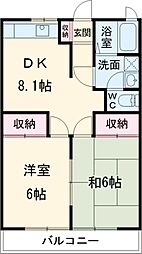 JR中央線 三鷹駅 バス14分 北の台小学校下車 徒歩3分の賃貸アパート 2階2DKの間取り