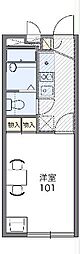 レオパレスプランドール 1Kの間取図画像