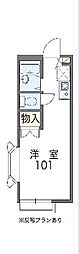 レオパレスベルドムール 1Kの間取図画像