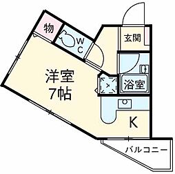 ルプレ荻窪 2階1Kの間取り