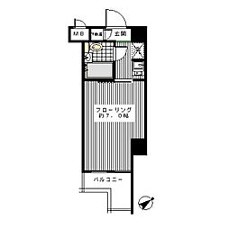 JR中央線 西荻窪駅 徒歩4分の賃貸マンション 2階1Kの間取り
